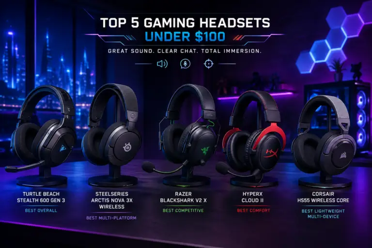 Illustration for a comparison of gaming headsets under $100